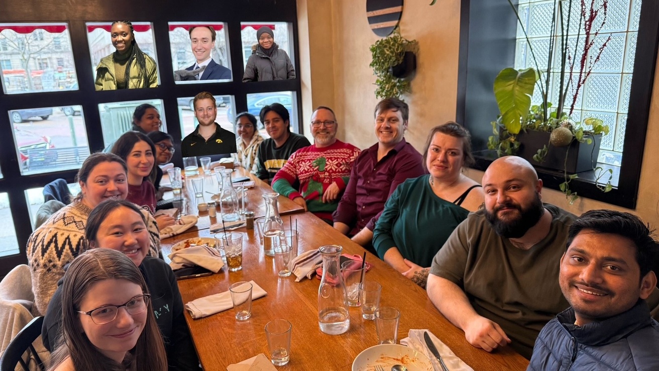 Daly Group members at lunch to celebrate the end of the year.